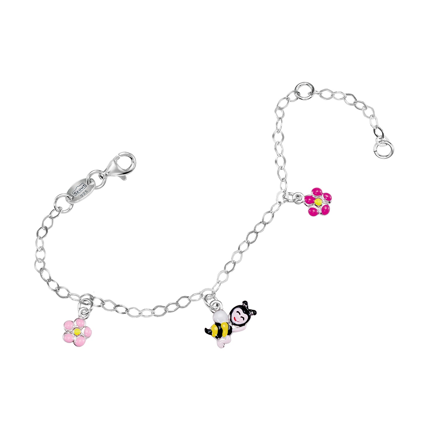 Armband Ankerkette 925/- Sterling Silber rhodiniert 14+3cm