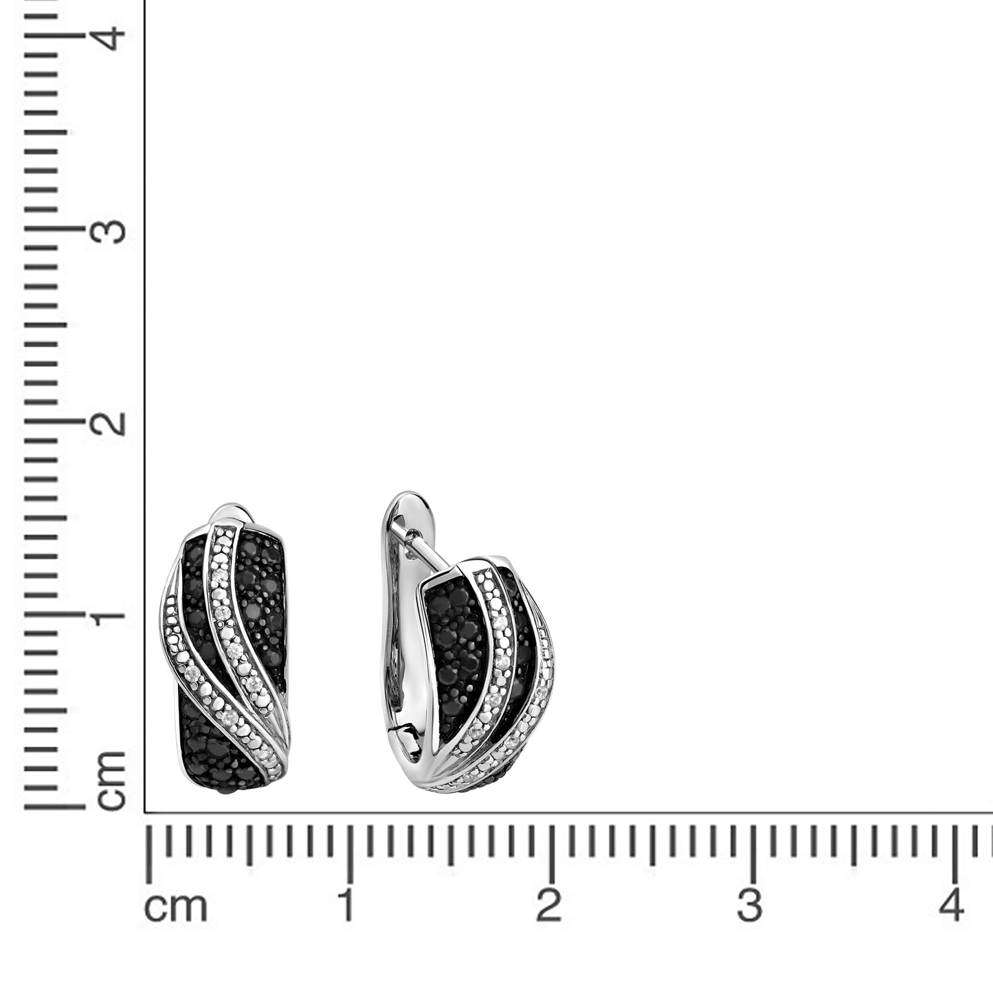 Creolen 925 Sterling Silber rhodiniert Zirkonia 925/- Sterling Silber rhodiniert 1,6cm Zirkonia