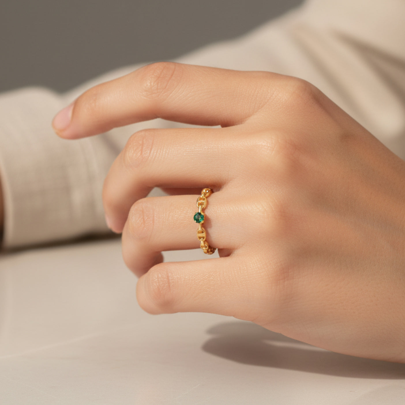 cai Ring 925/- Sterling Silber vergoldet Zirkonia