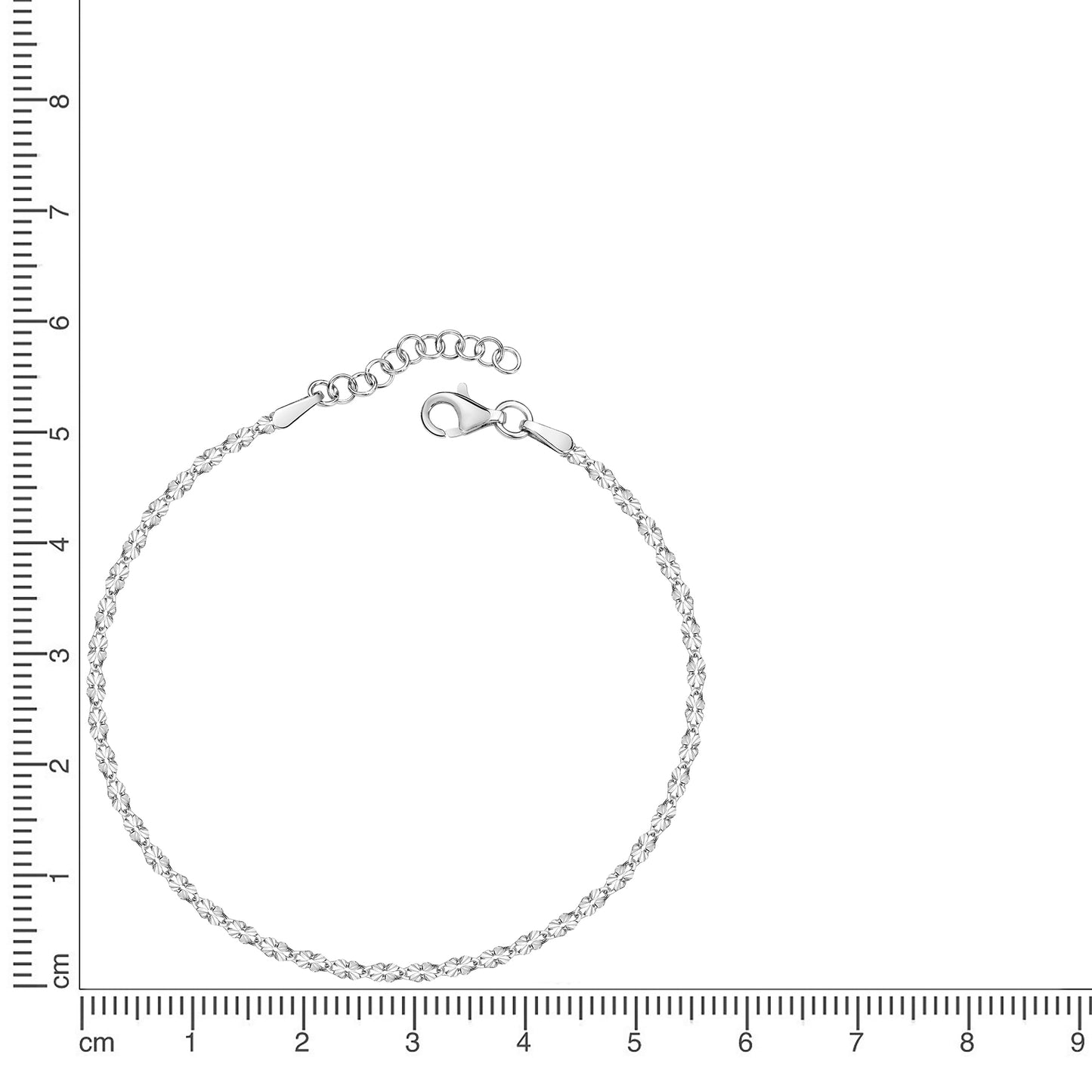 Armband 925 Silber rhodiniert Fantasiekette 925/- Sterling Silber rhodiniert 17cm ohne