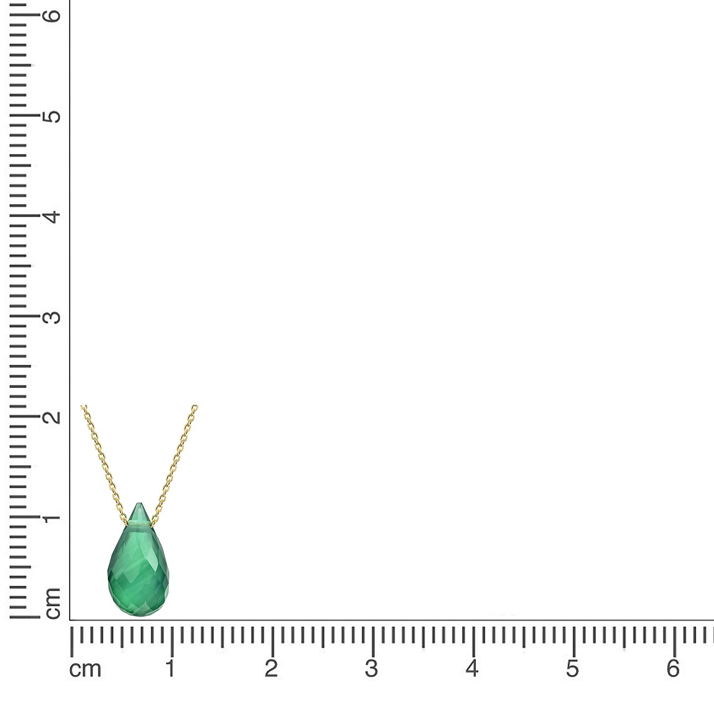 Collier 375 Gelbgold grüner Chalcedon Ankerkette 375/- Gold vergoldet 42cm