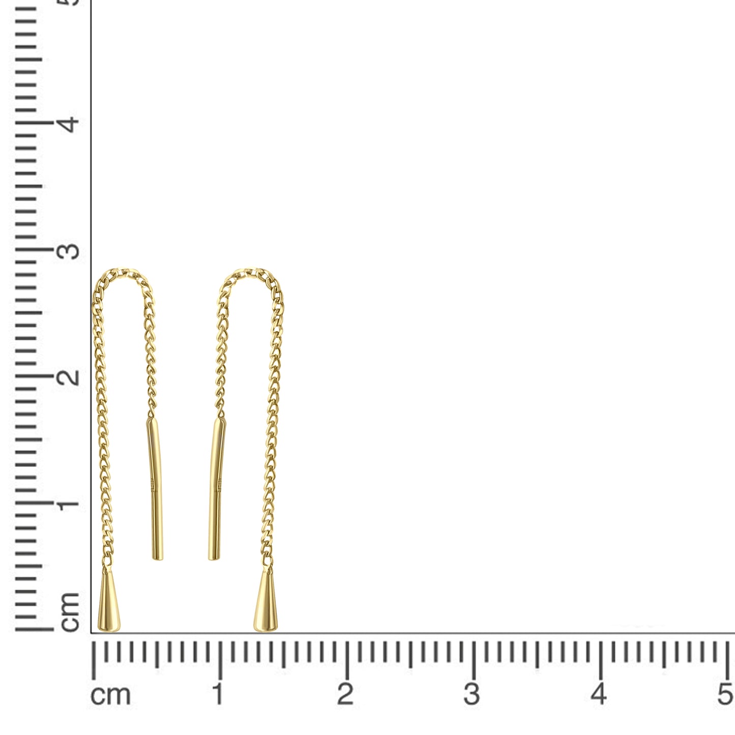 Durchzieh-Ohrring 375 Gelbgold 375/- Gold 5,8cm