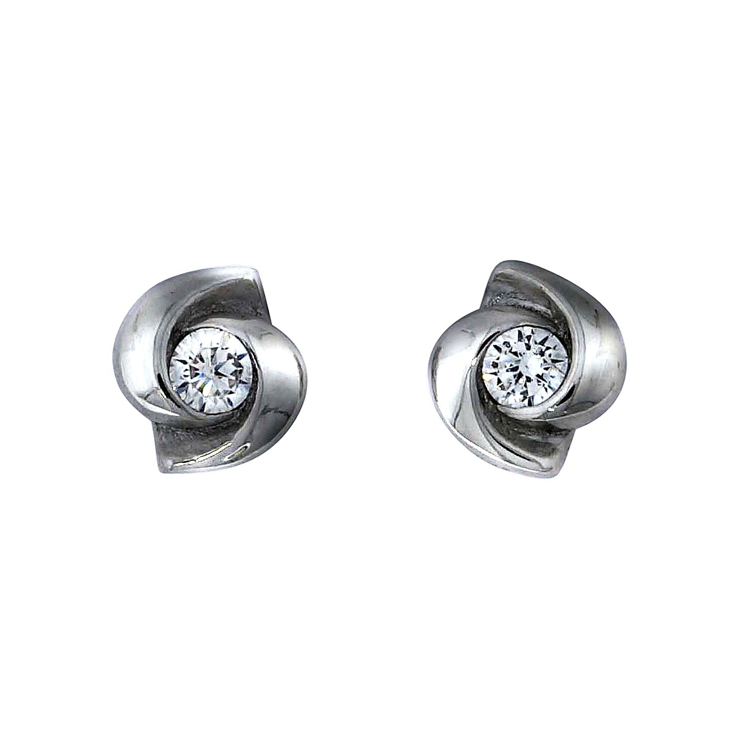 Ohrstecker 925/- Sterling Silber rhodiniert 0,6cm Zirkonia