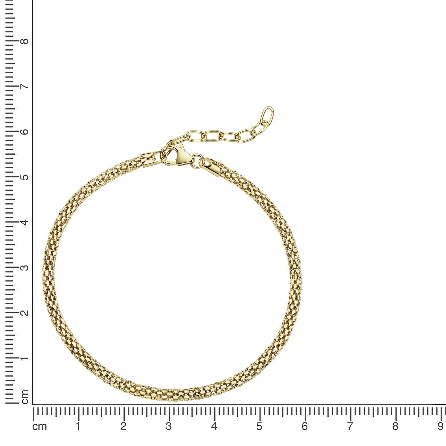 Armband 925 Silber vergoldet Himbeerkette 925/- Sterling Silber vergoldet 18cm ohne