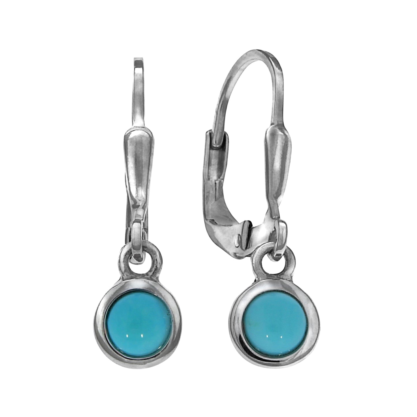 Ohrhänger 925/- Sterling Silber rhodiniert 2,2cm Türkis