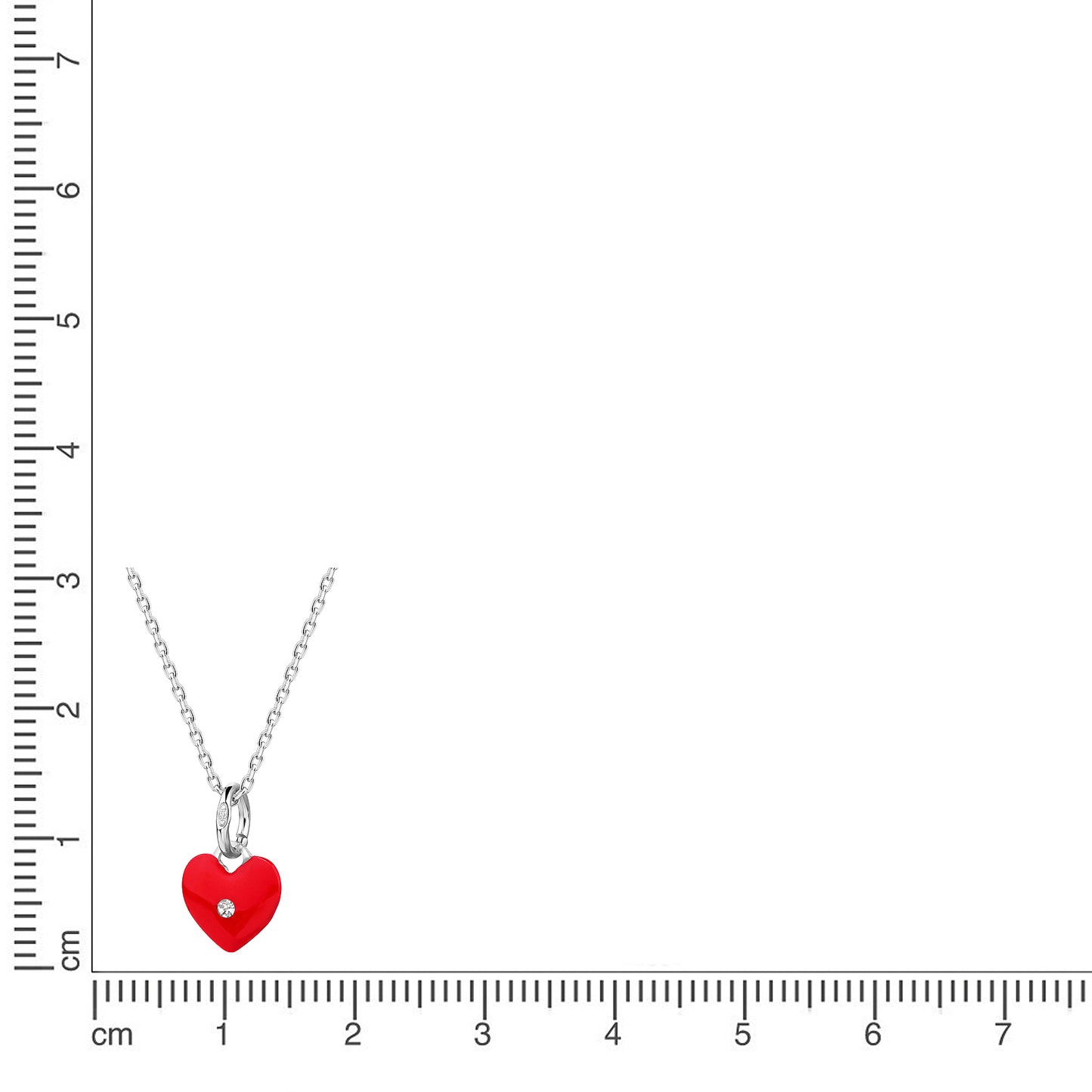 Anhänger mit Kette Ankerkette 925/- Sterling Silber rhodiniert 35+4cm Kristall