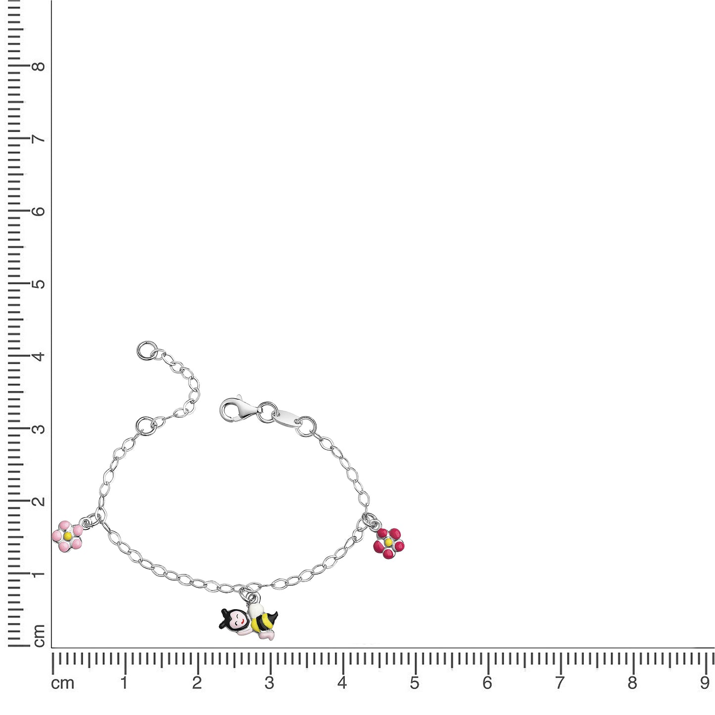 Armband Ankerkette 925/- Sterling Silber rhodiniert 14+3cm