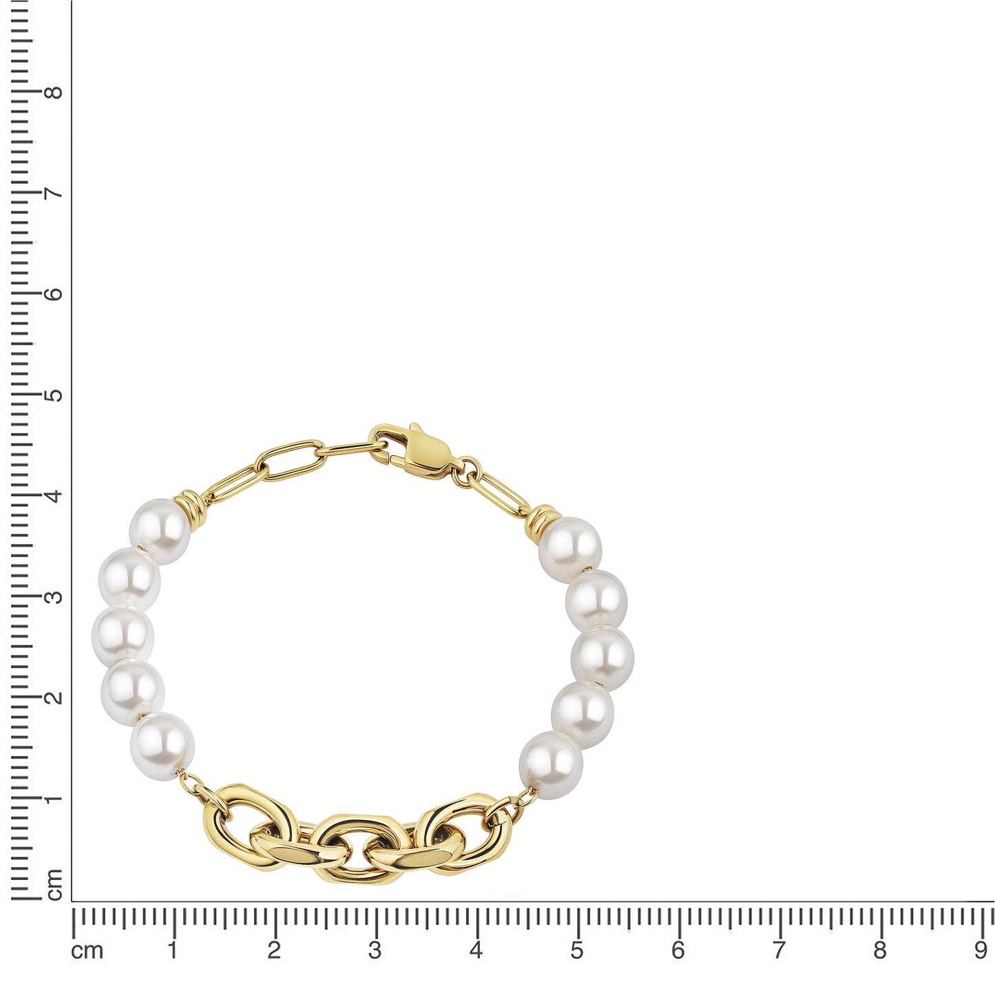 Armband Gliederarmband Edelstahl 19cm Muschelkernperle