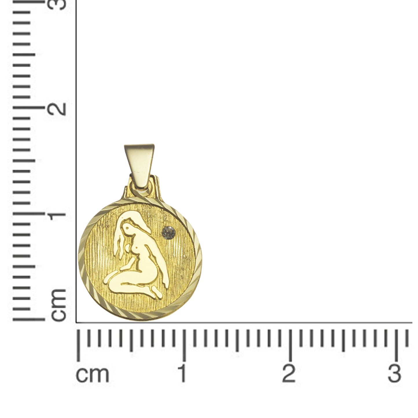 Anhänger Sternzeichen Jungfrau 333/- Gold 1,7cm Kristall