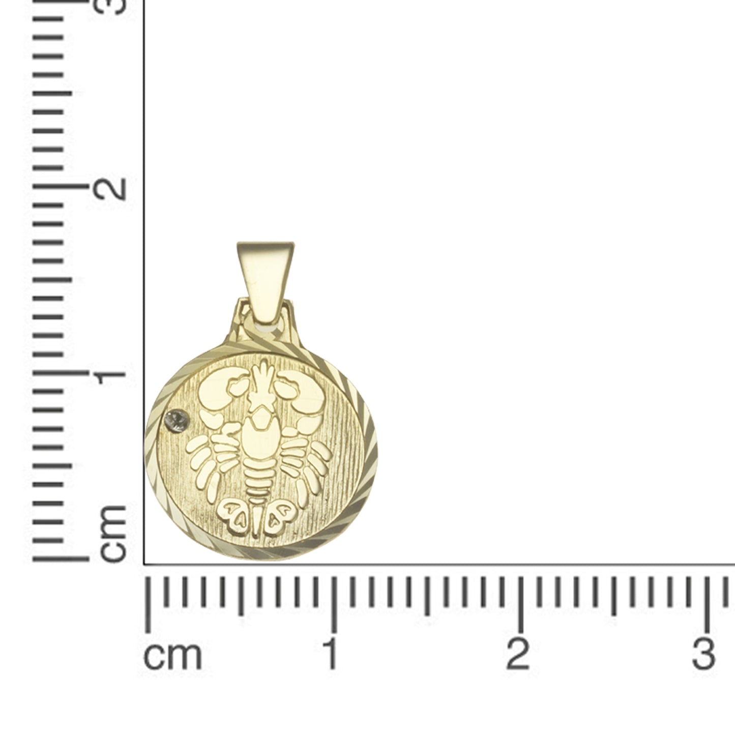 Anhänger Sternzeichen Krebs 333/- Gold 1,7cm Kristall