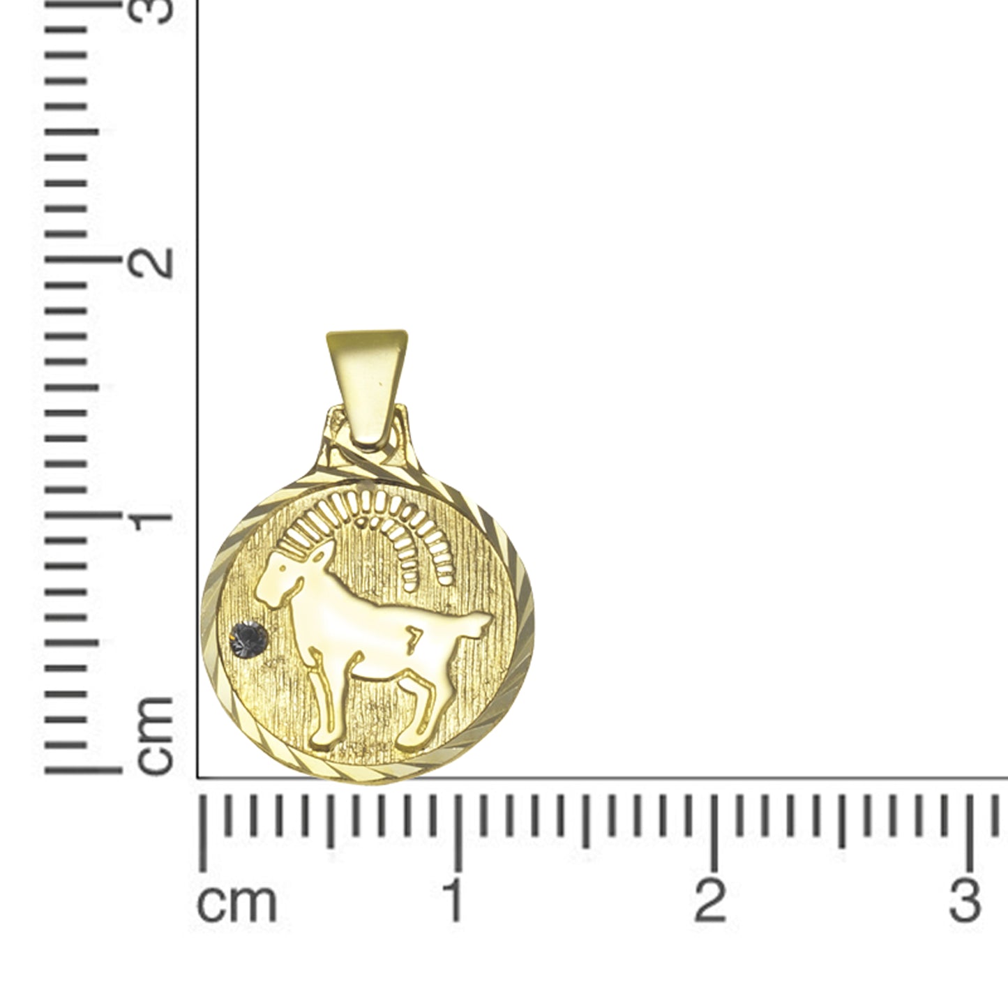 Anhänger Sternzeichen Steinbock 333/- Gold 1,7cm Kristall