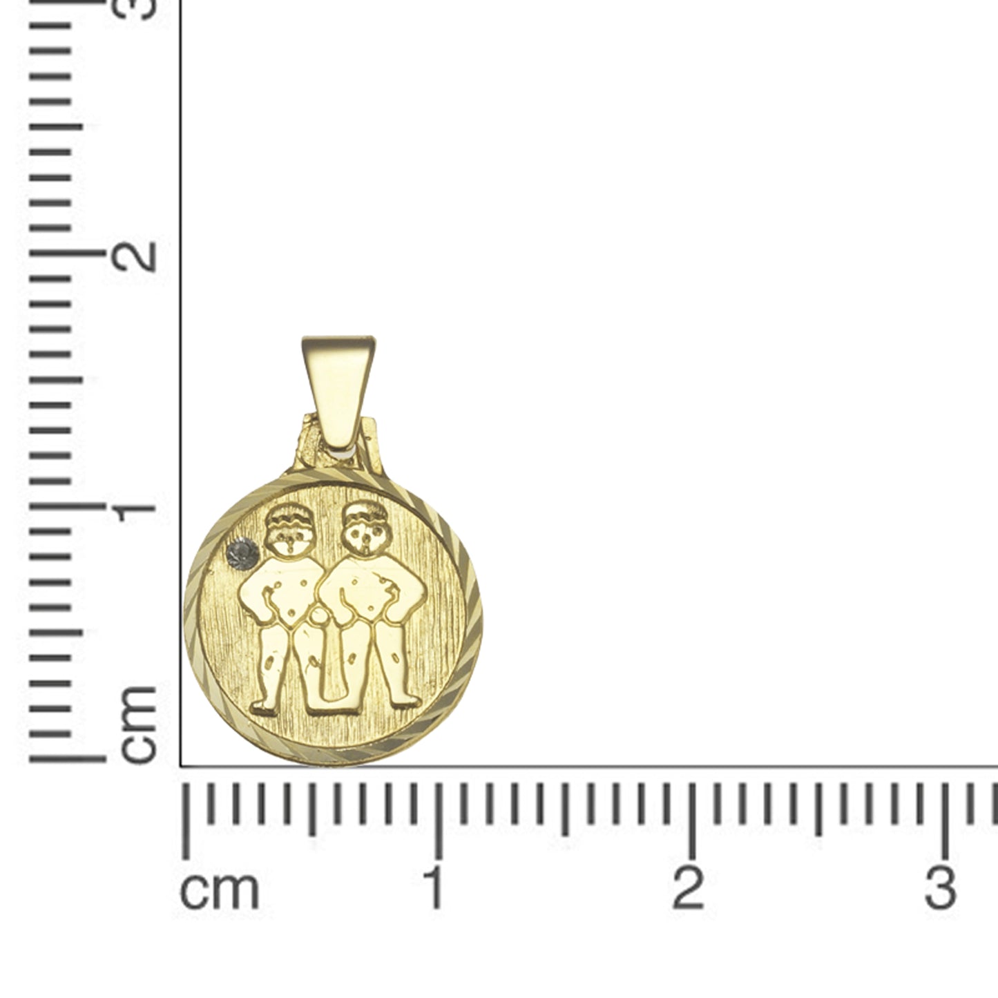 Anhänger Sternzeichen Zwillinge 333/- Gold 1,7cm Kristall