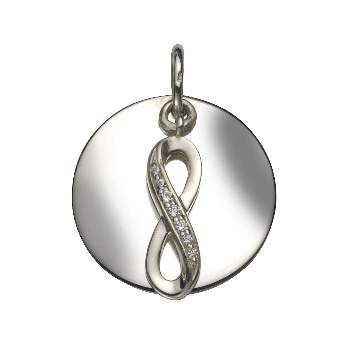 Anhänger 925/- Sterling Silber rhodiniert 2,2cm Zirkonia