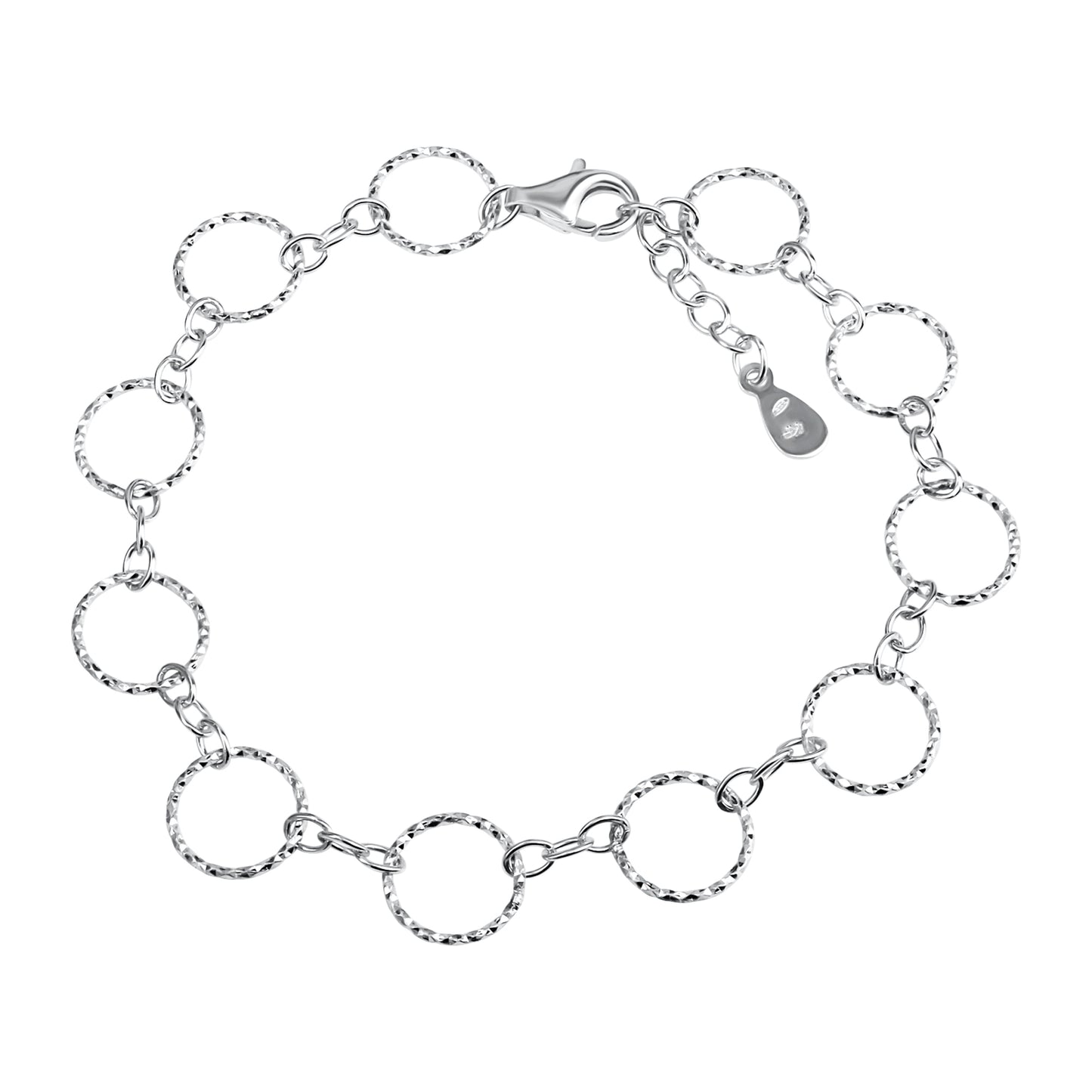 Armband Gliederarmband 925/- Sterling Silber rhodiniert 18,5cm