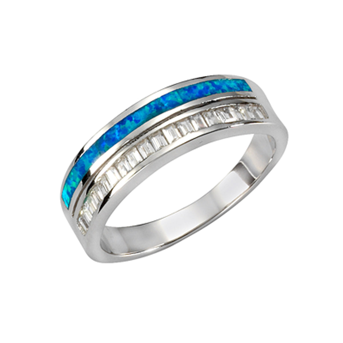 Ring 925/- Sterling Silber rhodiniert Opal