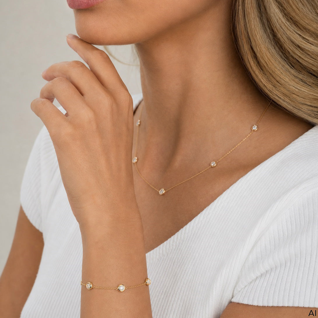 Armband Ankerkette 375/- Gold vergoldet 17+2cm Zirkonia