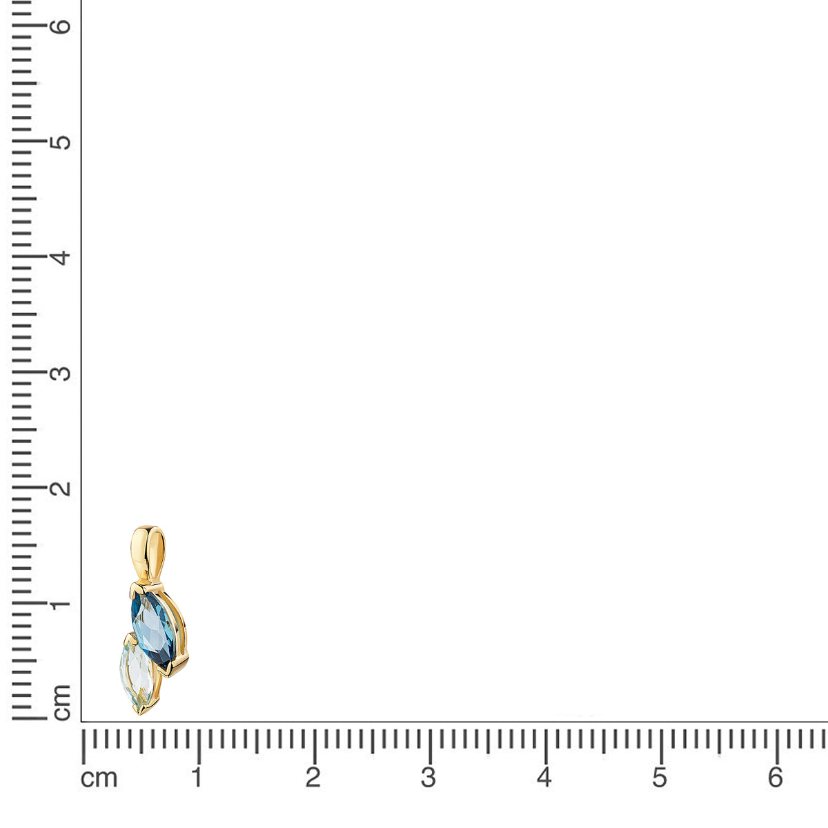 Anhänger 375/- Gold vergoldet Blautopas beh.