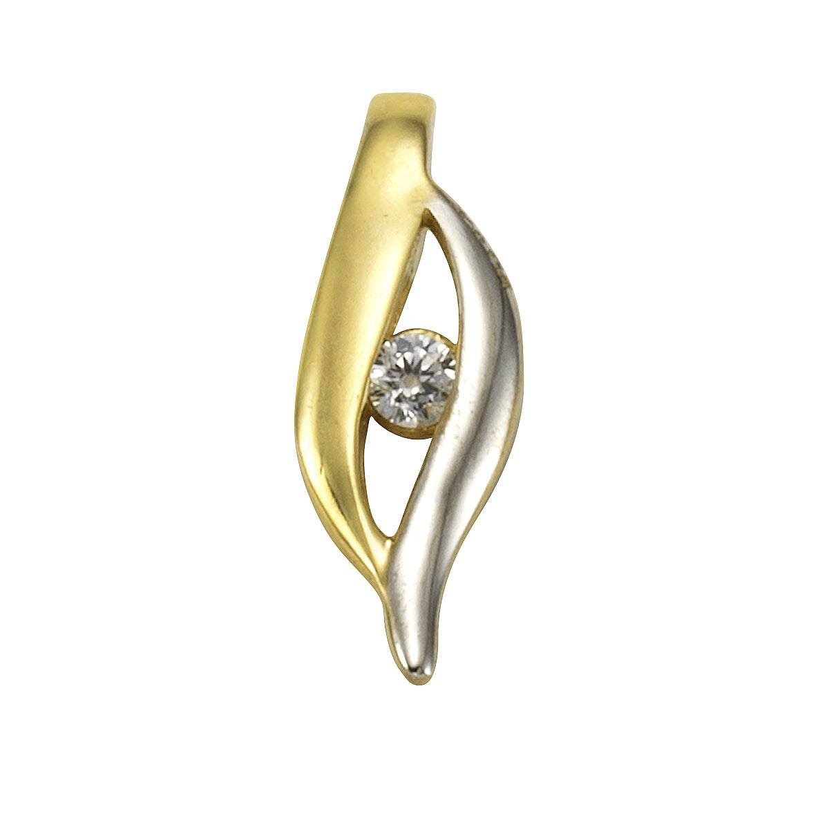 Anhänger 375/- Gold 2,0cm Zirkonia