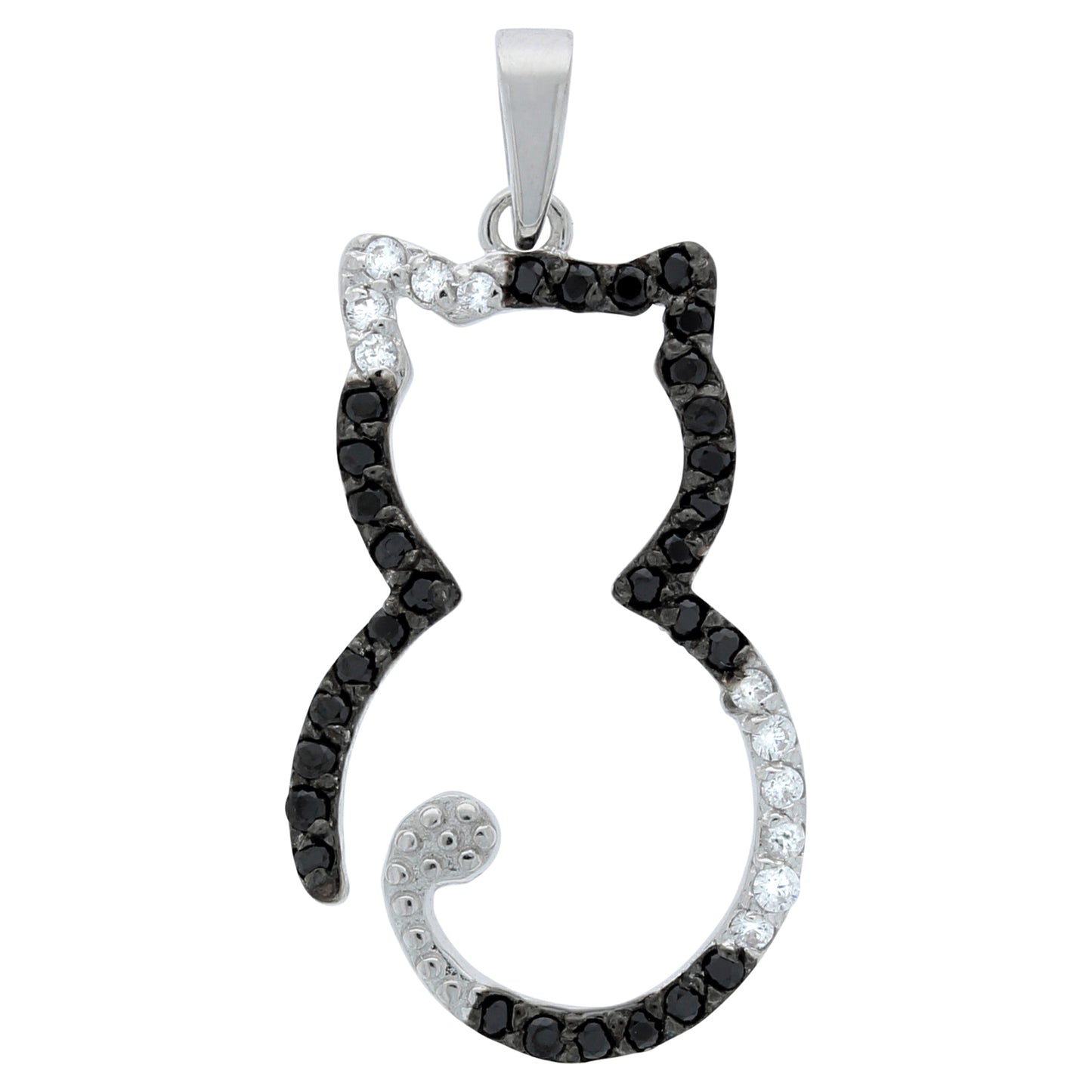 Anhänger 925/- Sterling Silber rhodiniert 3,1cm Zirkonia