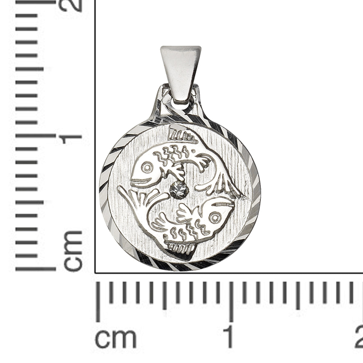 Anhänger 925/- Sterling Silber rhodiniert 1,7cm Kristall