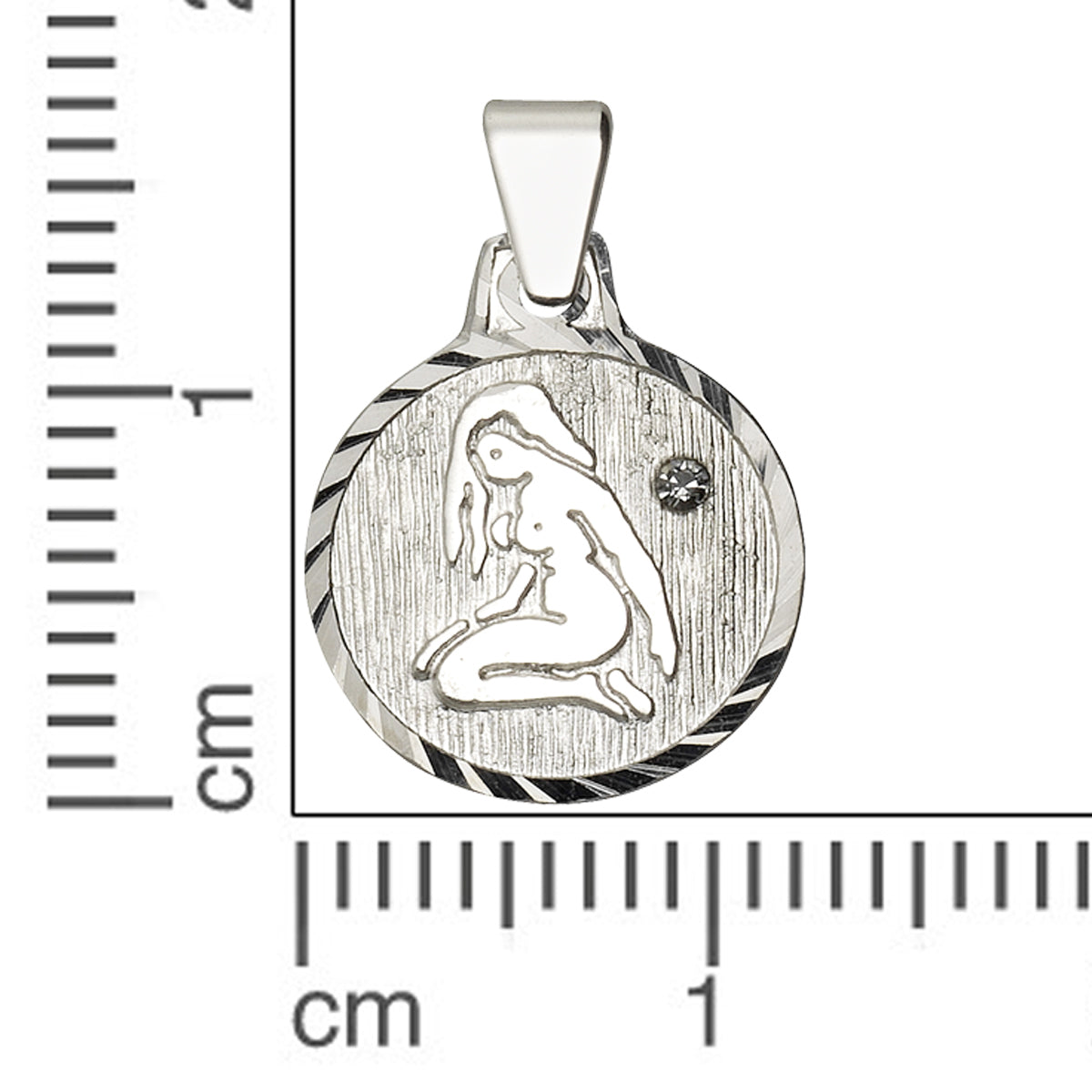 Anhänger 925/- Sterling Silber rhodiniert 1,7cm Kristall