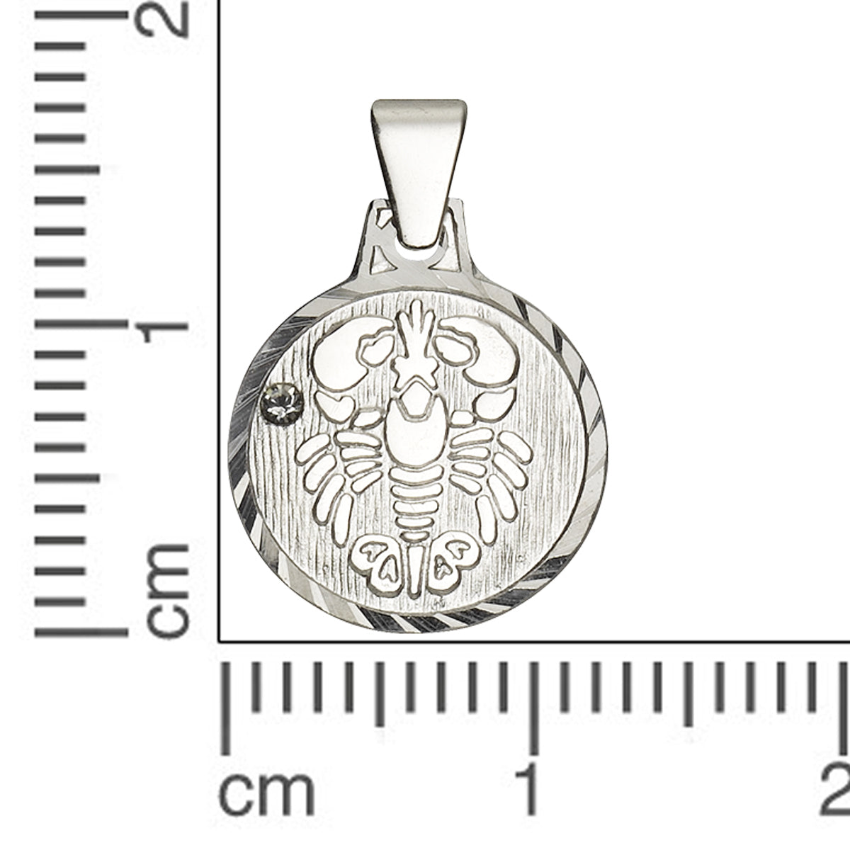 Anhänger 925/- Sterling Silber rhodiniert 1,7cm Kristall