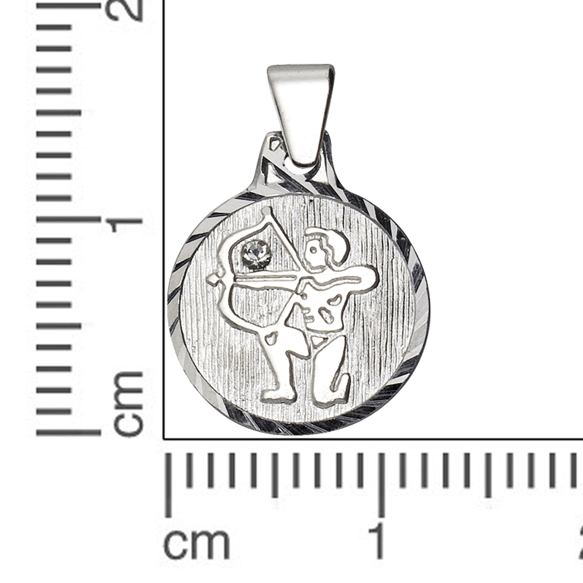 Anhänger 925/- Sterling Silber rhodiniert 1,7cm Kristall