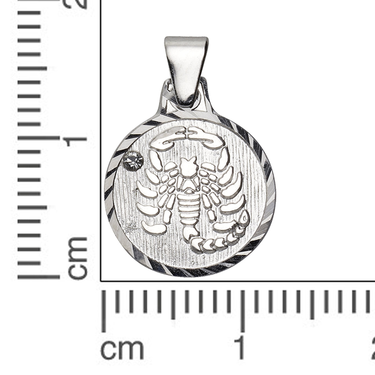Anhänger 925/- Sterling Silber rhodiniert 1,7cm Kristall