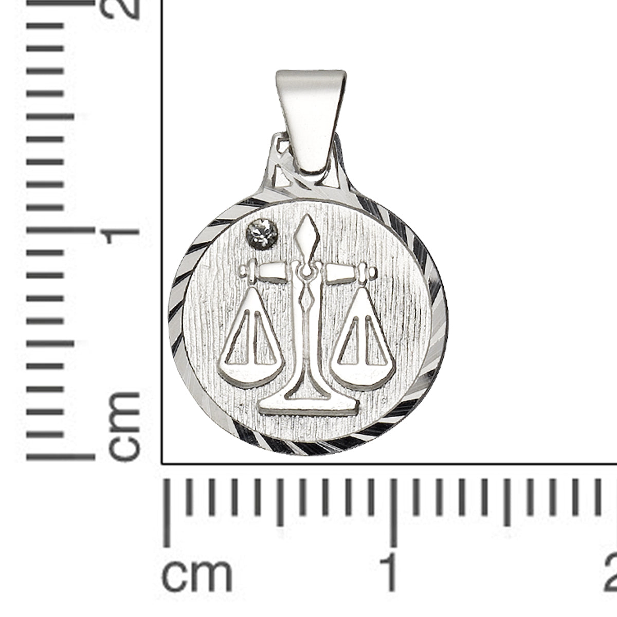 Anhänger 925/- Sterling Silber rhodiniert 1,7cm Kristall