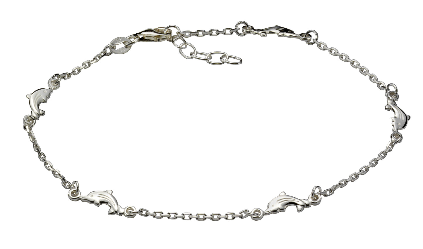 Fusskette 925/- Sterling Silber rhodiniert 24cm