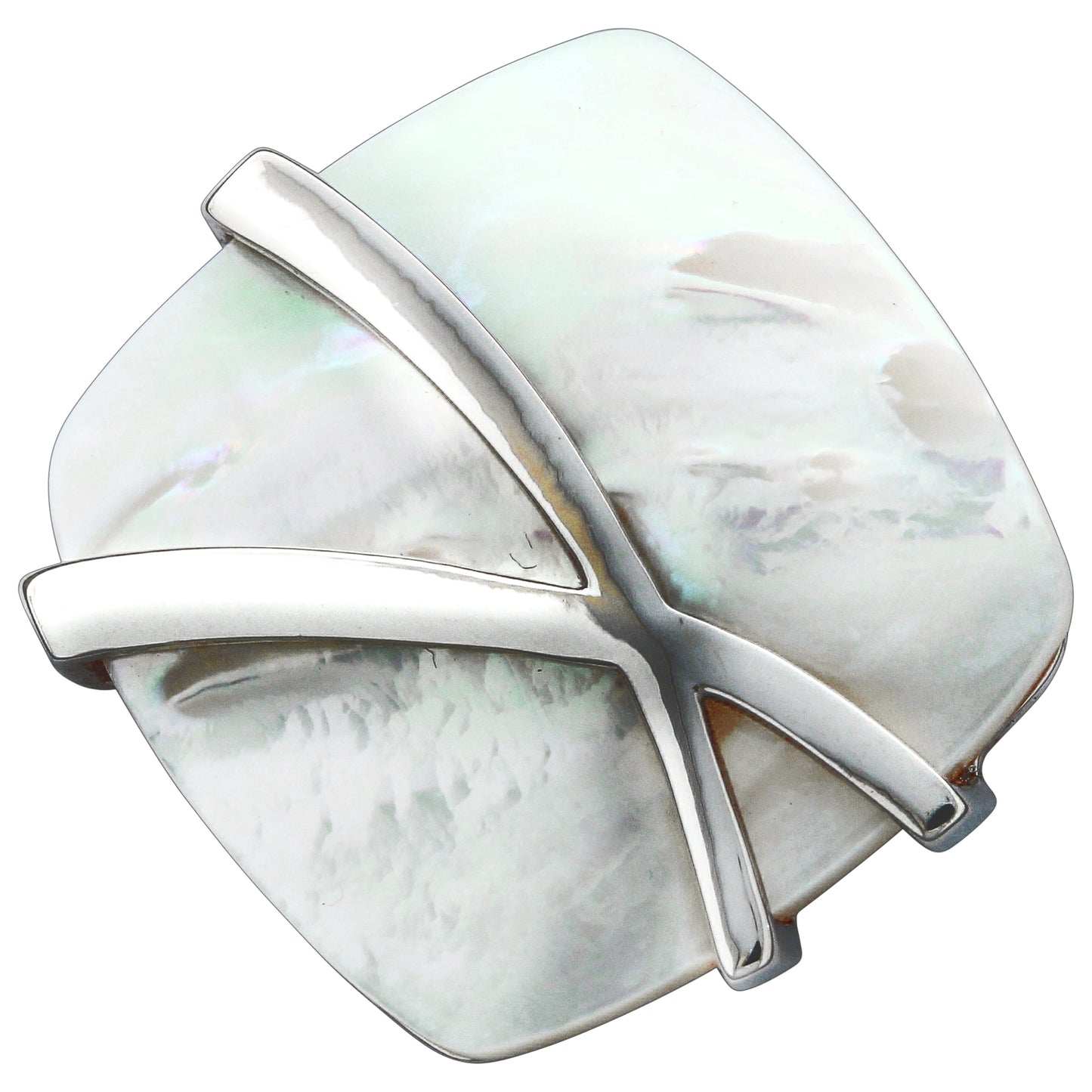 Anhänger 925/- Sterling Silber rhodiniert 2,6cm Perlmutt