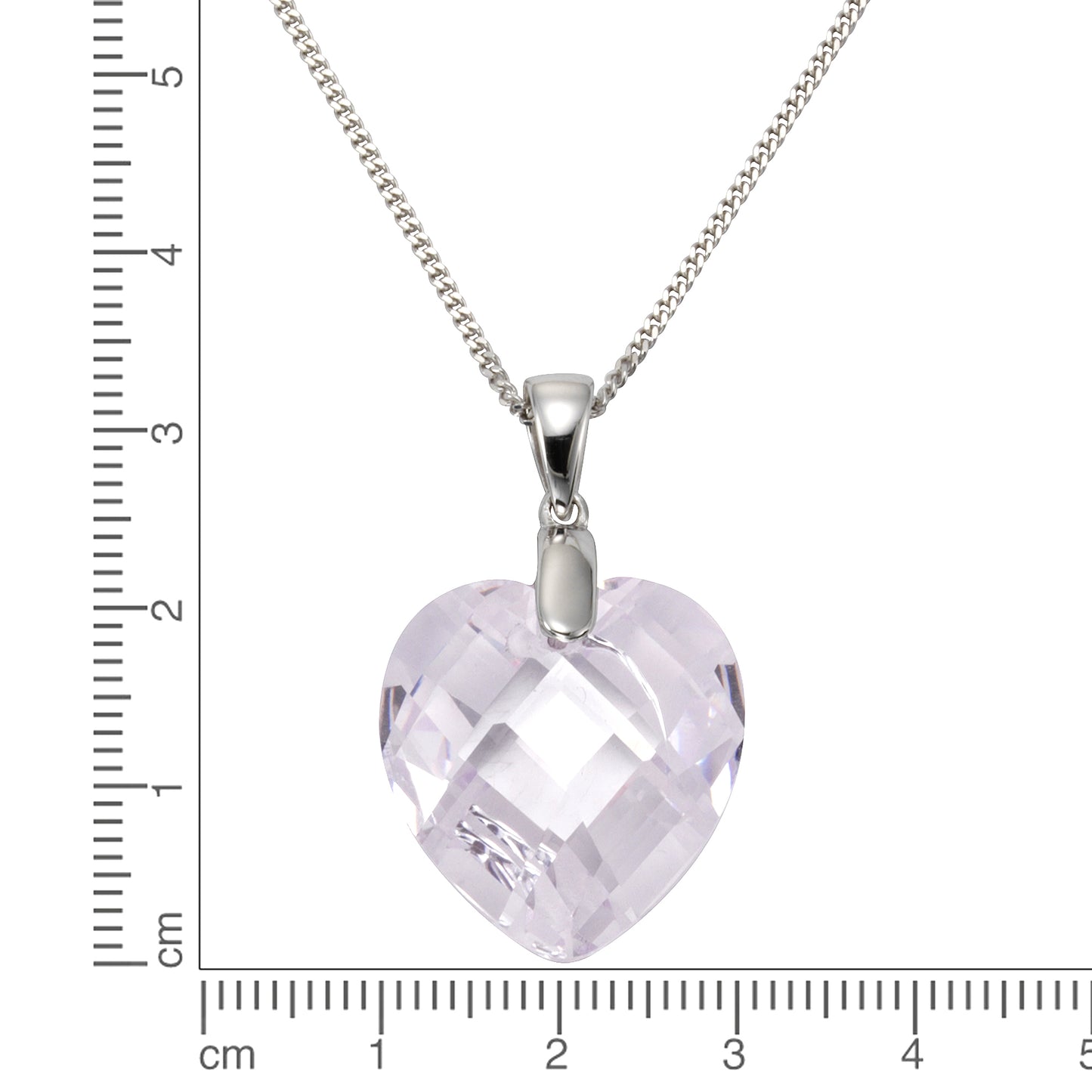 Anhänger mit Kette Panzerkette 925/- Sterling Silber rhodiniert 45cm Zirkonia