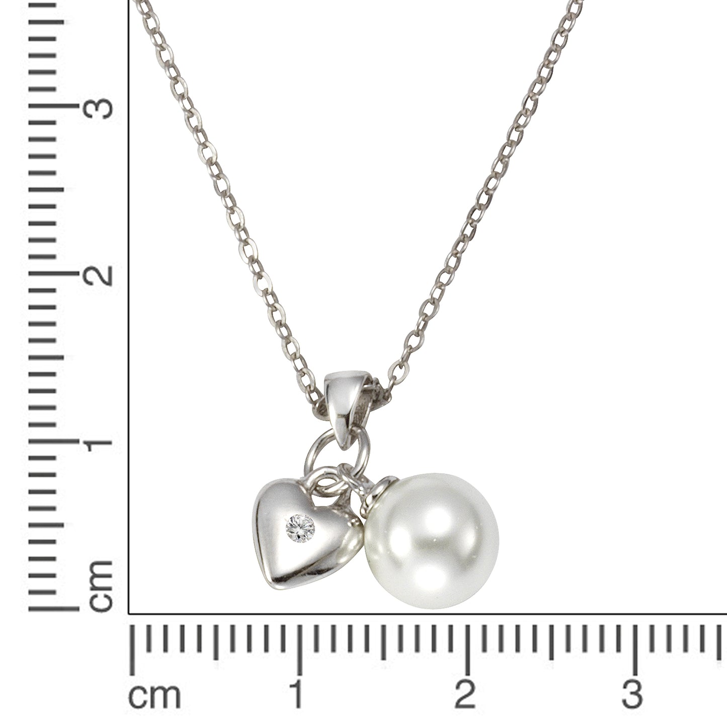 Anhänger mit Kette 925/- Sterling Silber rhodiniert 42cm Glasperle