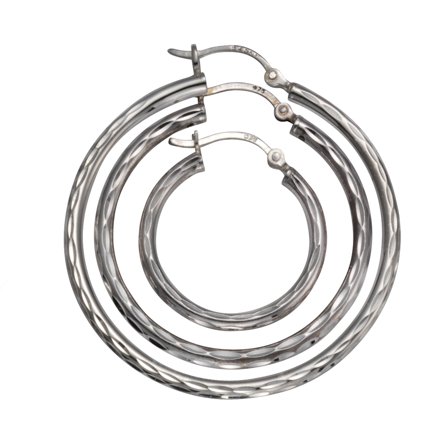 Creolen 925/- Sterling Silber rhodiniert 2,4cm