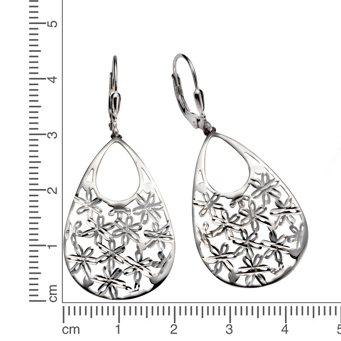 Ohrhänger 925/- Sterling Silber rhodiniert 4,8cm