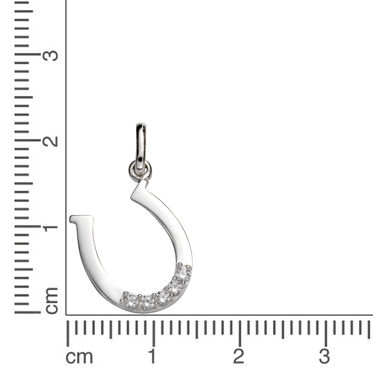 Anhänger 925/- Sterling Silber rhodiniert 2,2cm Zirkonia