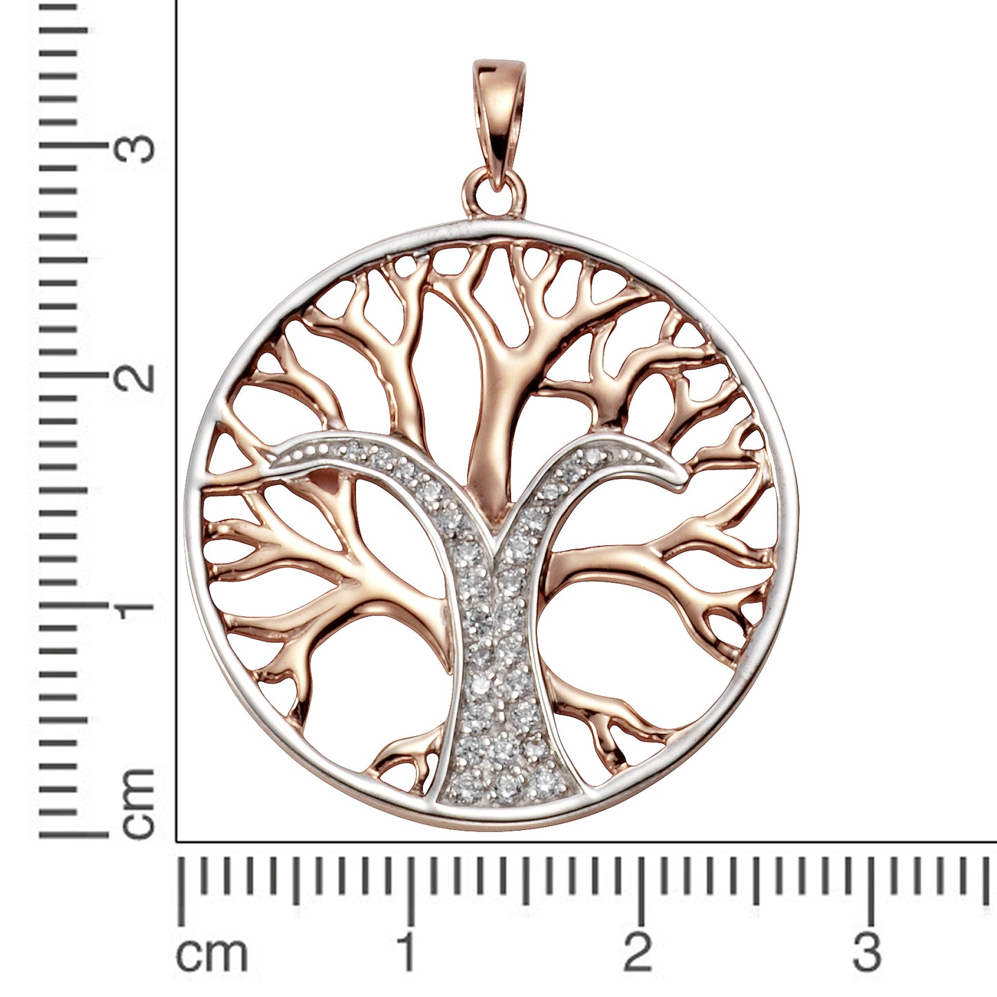 Anhänger 925/- Sterling Silber rhodiniert (teil) 3,55cm Zirkonia