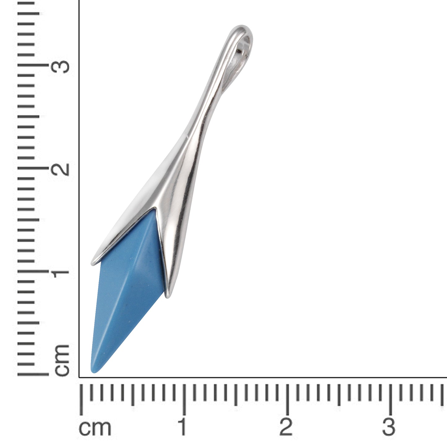 Anhänger 925/- Sterling Silber rhodiniert 3,5cm synth. Türkis
