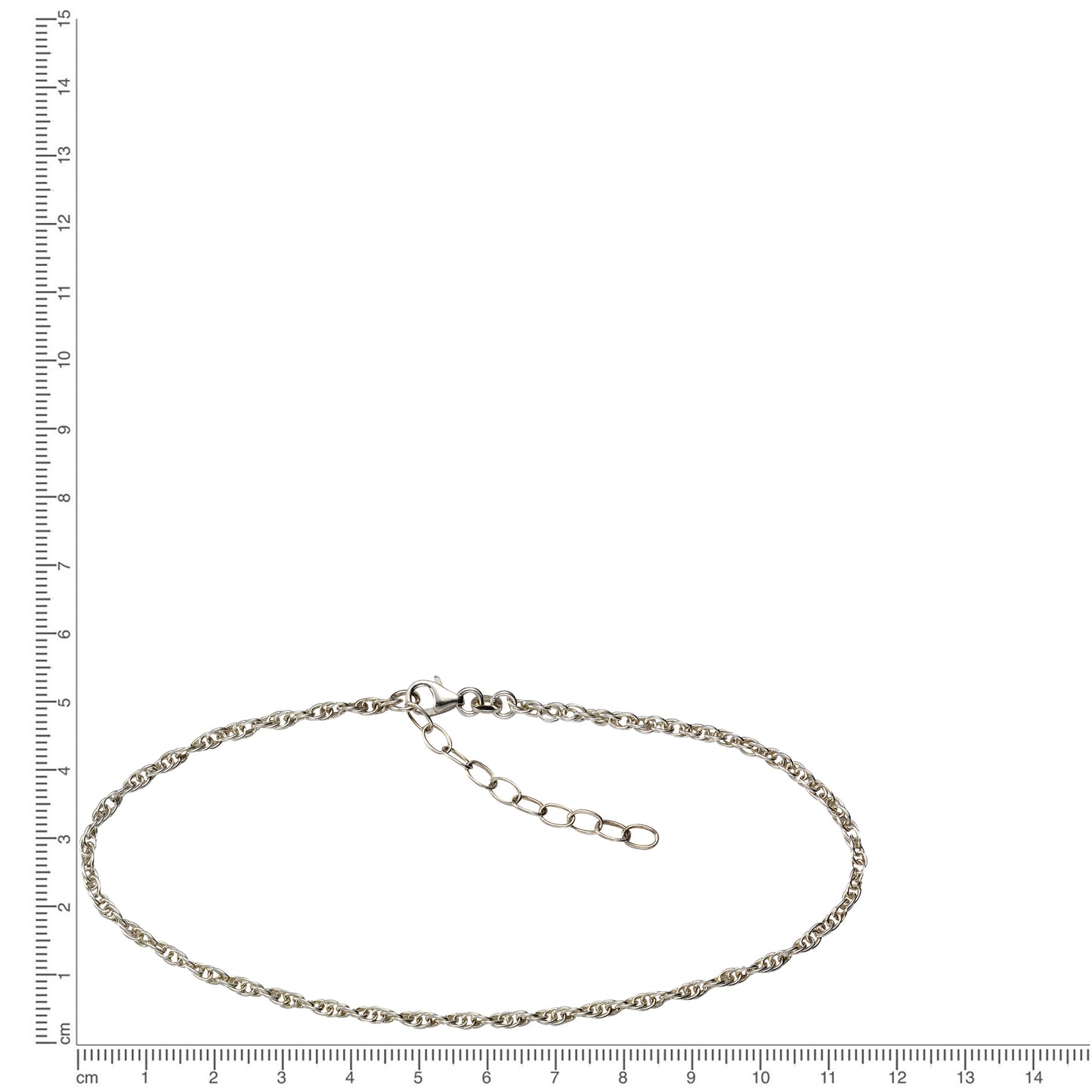 Fusskette 925/- Sterling Silber rhodiniert 30,0cm