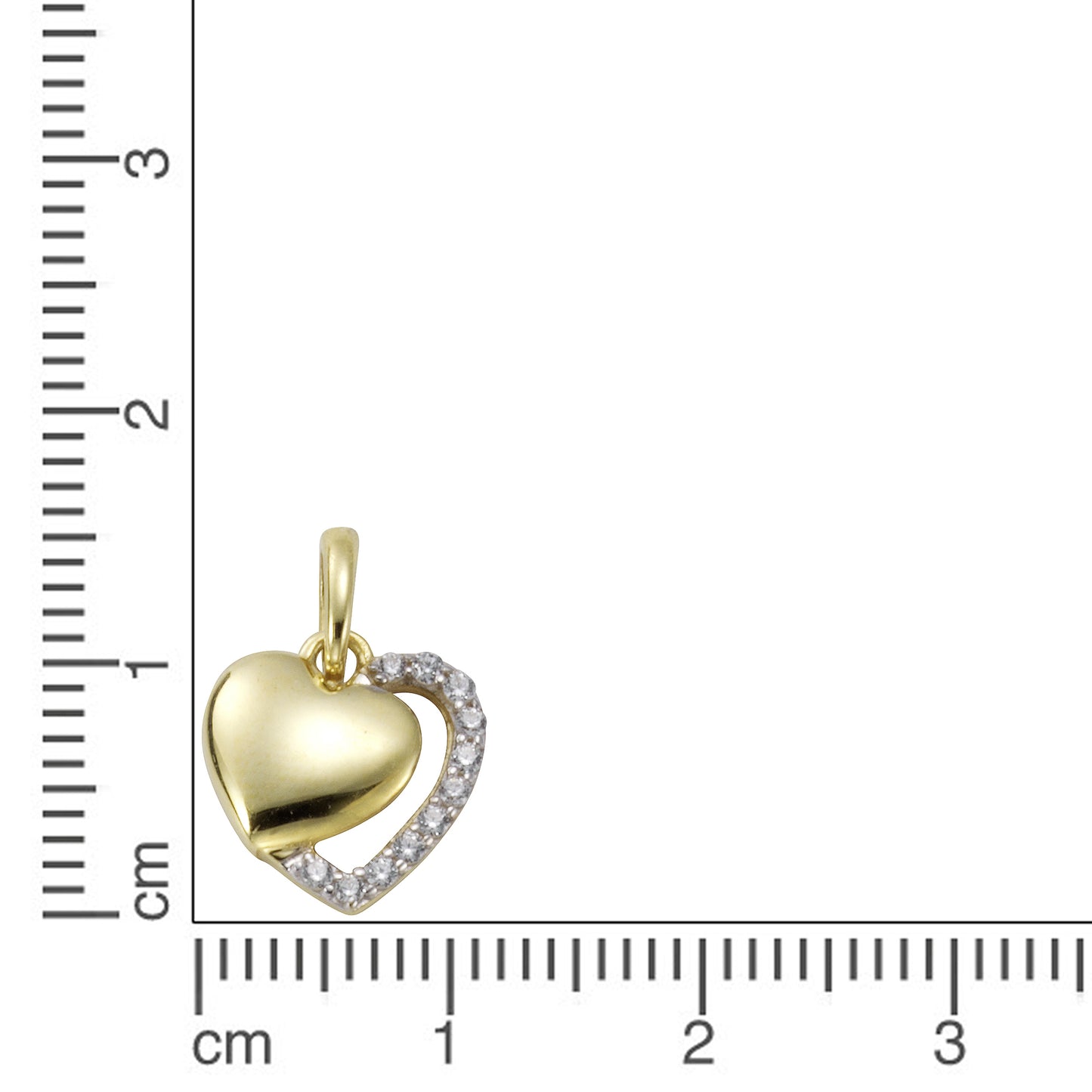 Anhänger 333/- Gold rhodiniert (teil) 1,7cm Zirkonia