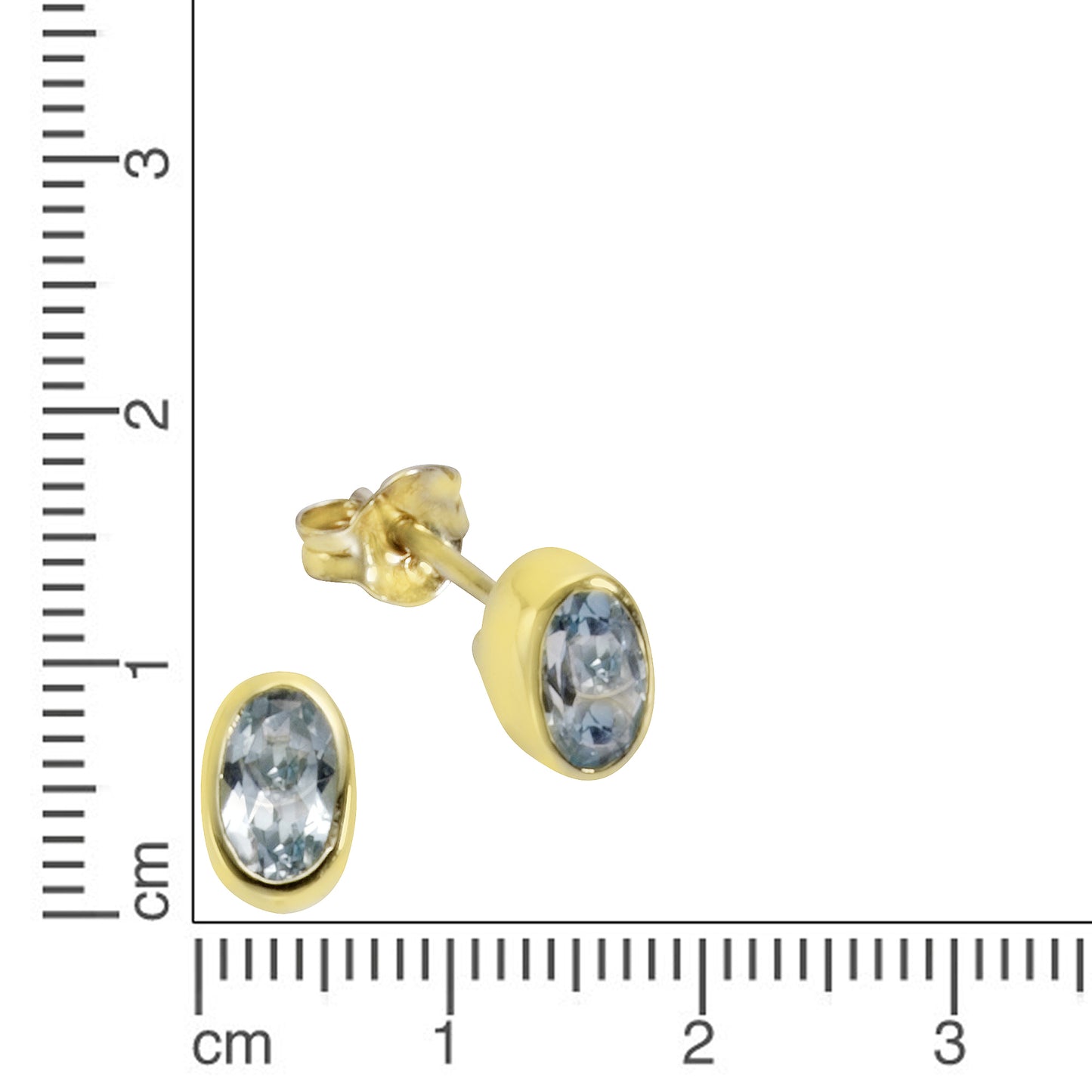 Ohrstecker 333/- Gold 0,7cm Blautopas beh.