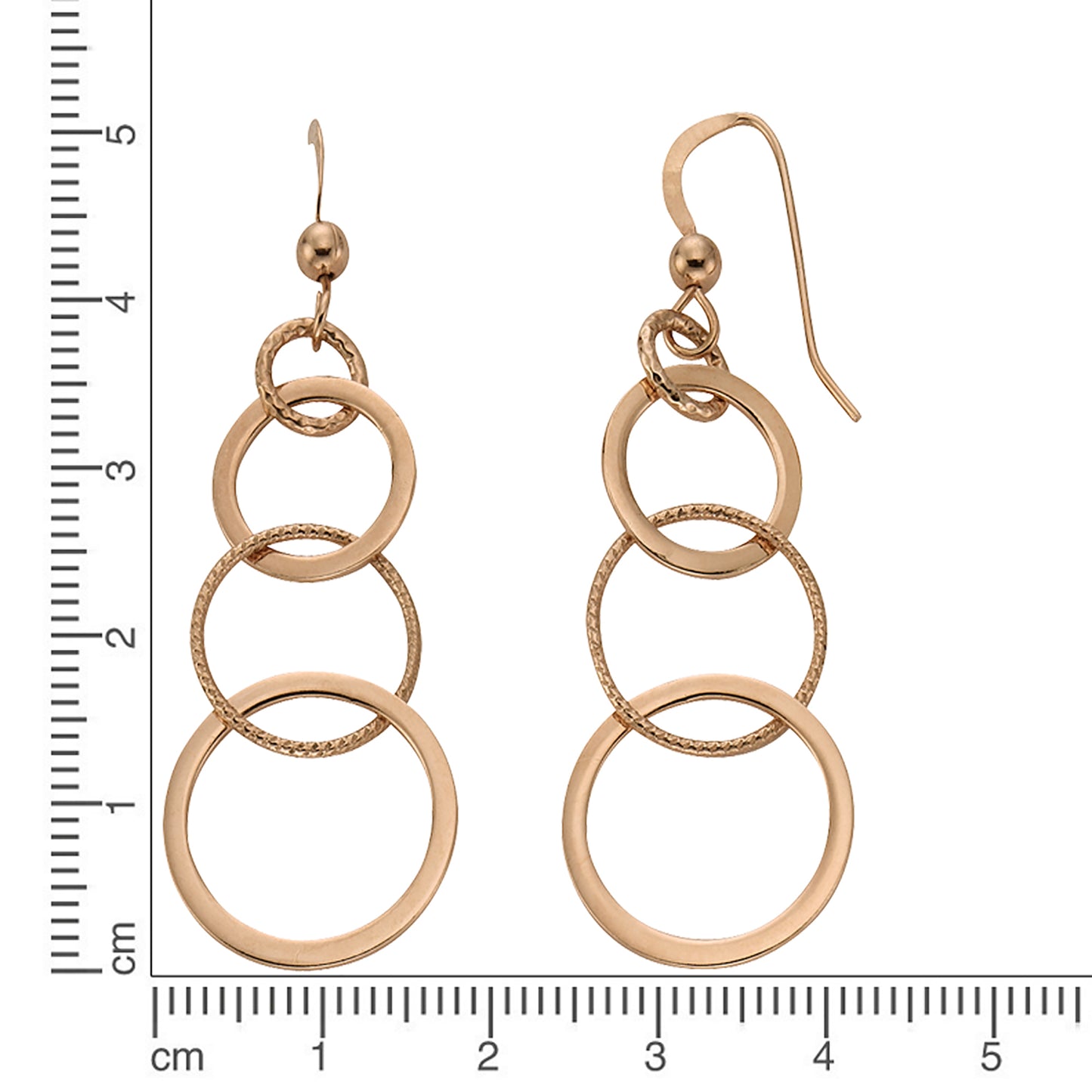 Ohrhänger 925/- Sterling Silber rotvergoldet 5,3cm ohne