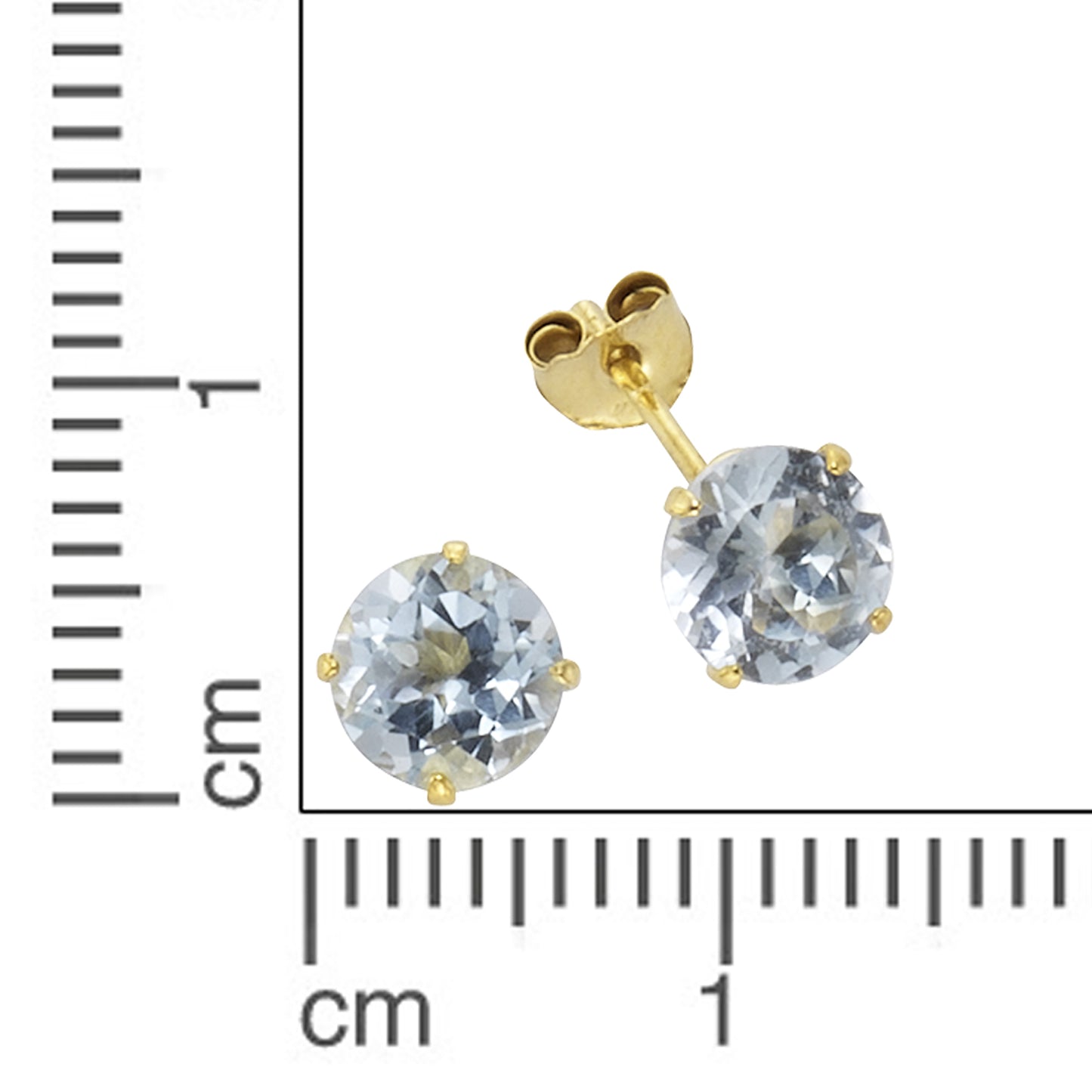 Ohrringe 333/- Gold 0,5cm Blautopas beh.
