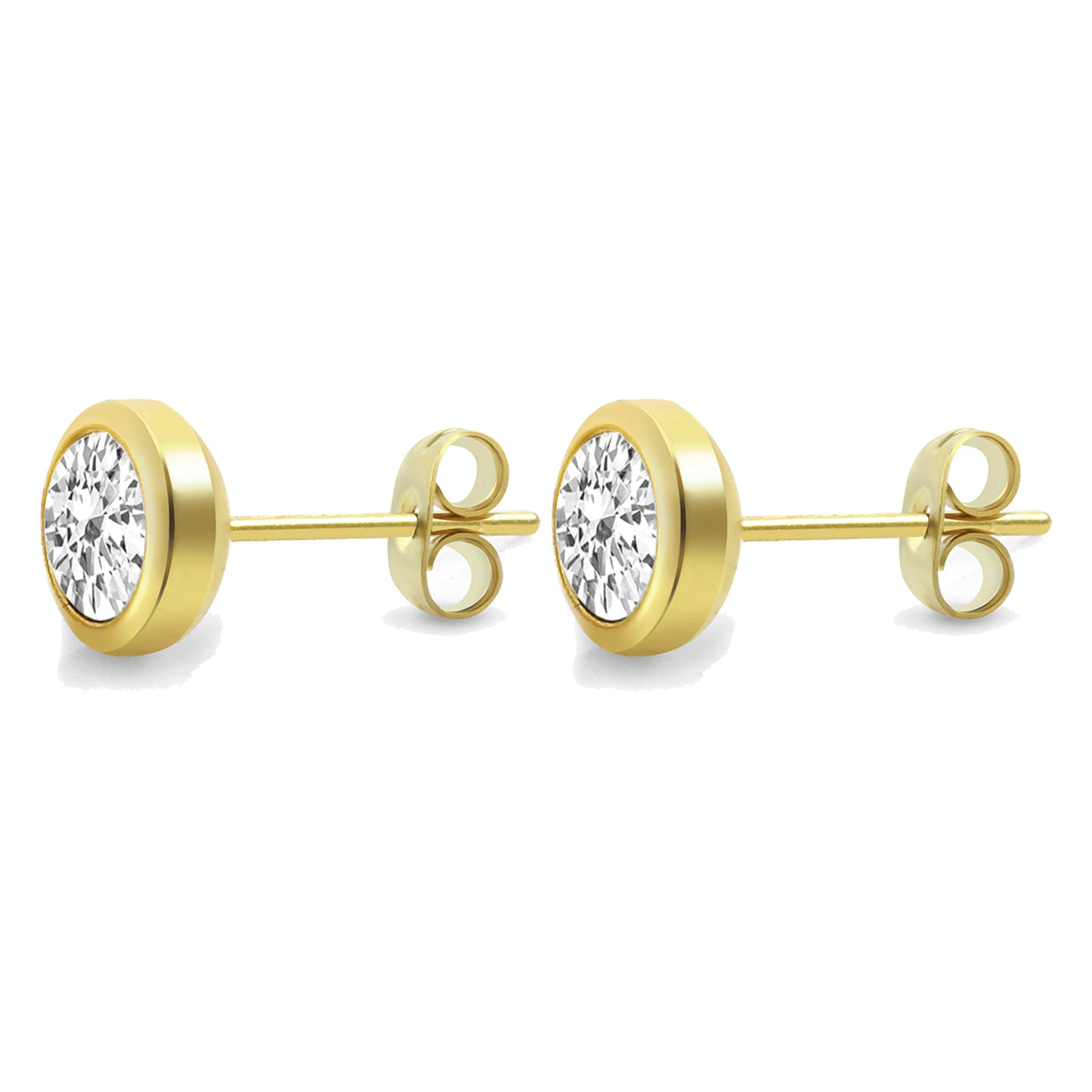 Ohrstecker Edelstahl vergoldet 0,7cm Zirkonia