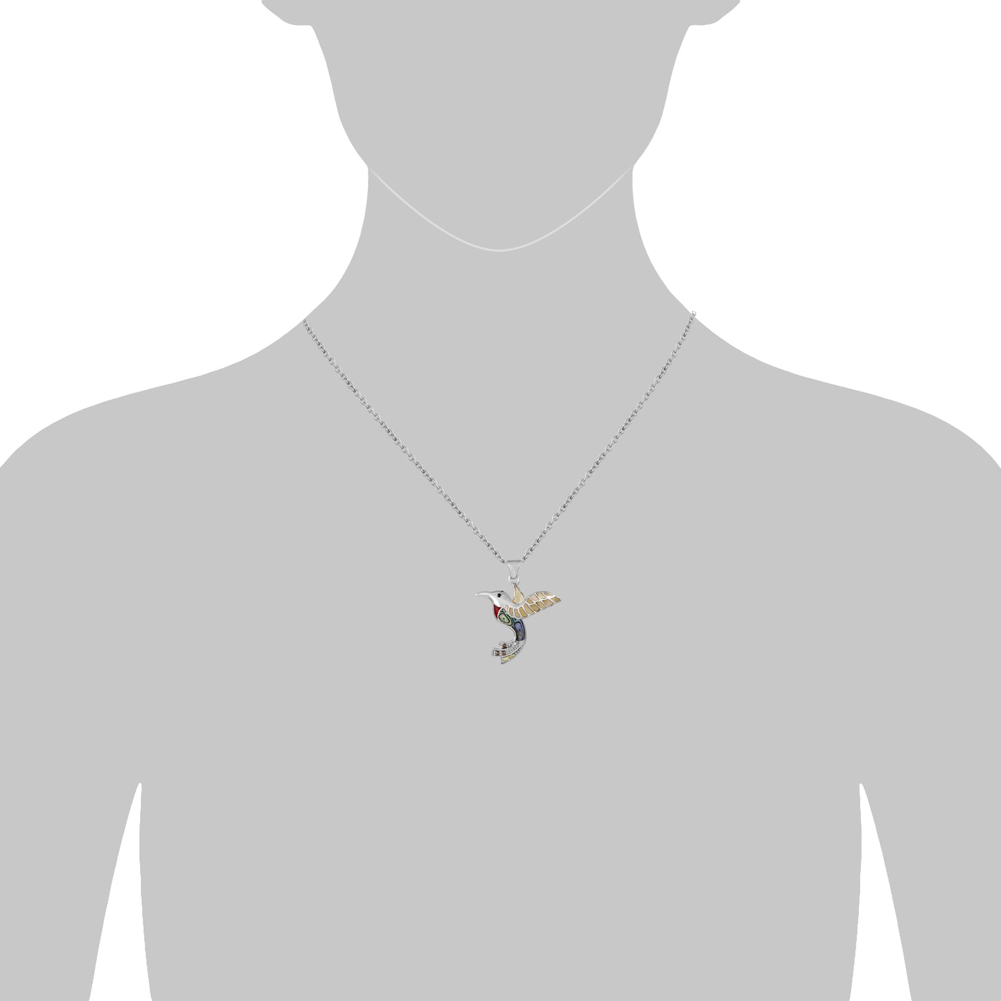 Anhänger mit Kette 925/- Sterling Silber rhodiniert 47,0cm Perlmutt