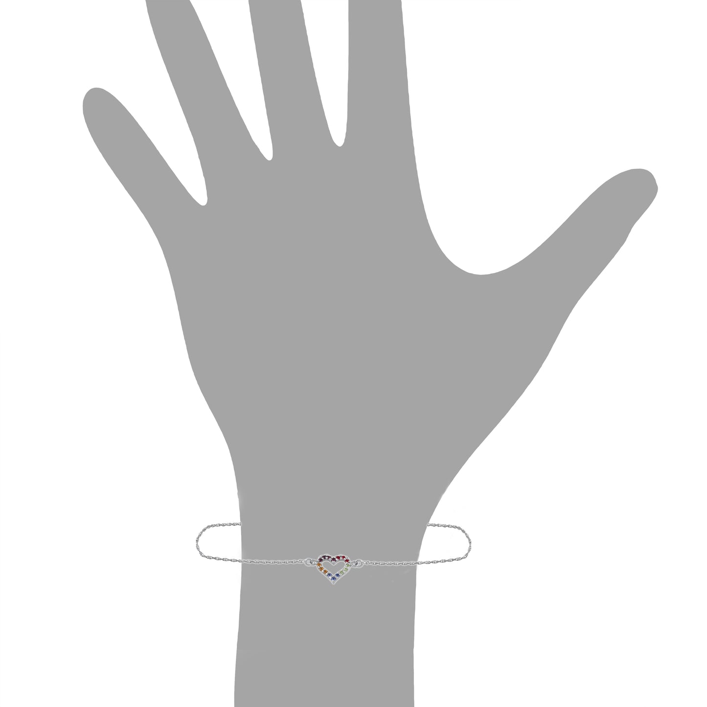 Armband keine / nicht relevant 925/- Sterling Silber rhodiniert 19,0cm Kristall