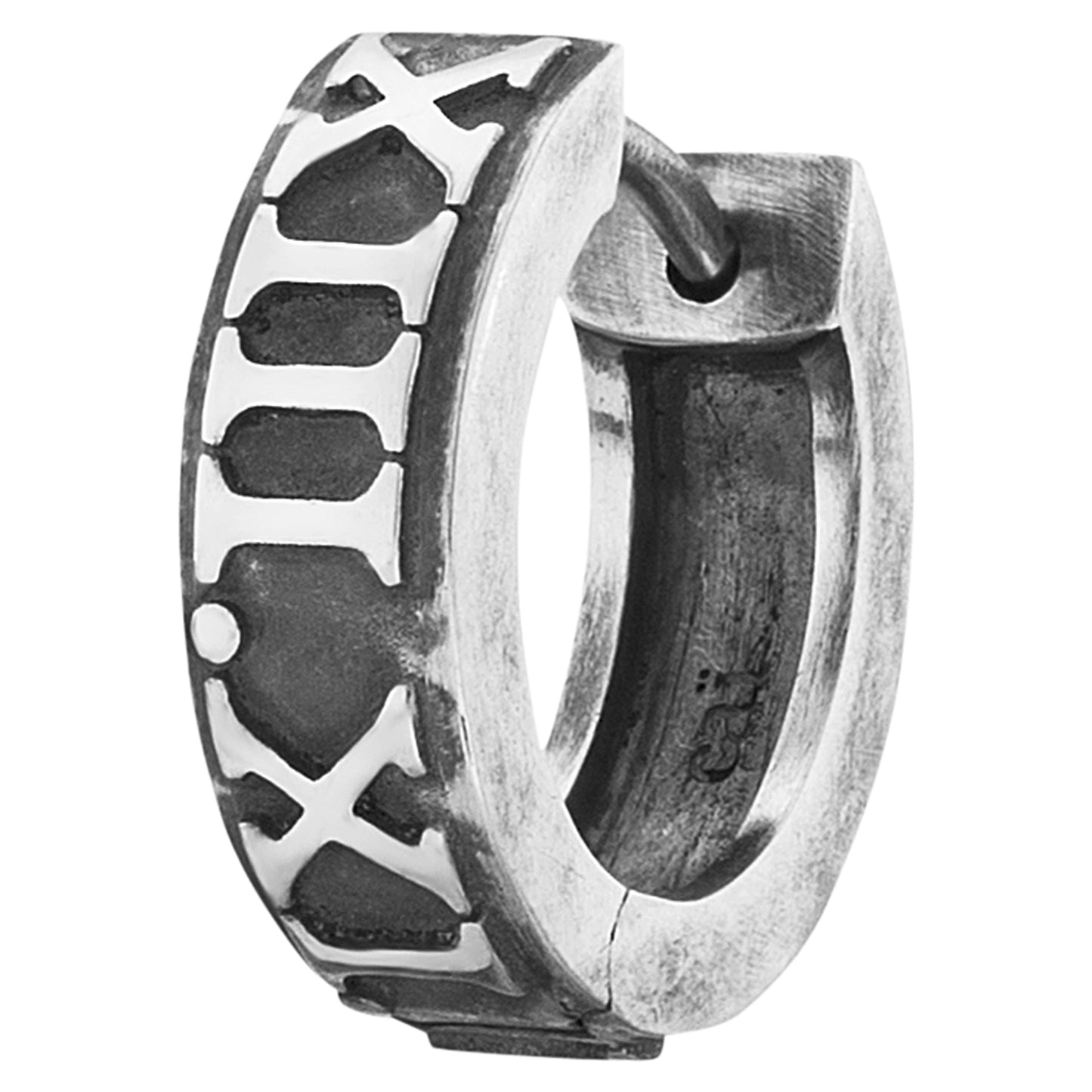 cai Single Creole 925/- Sterling Silber oxidiert 1,3cm