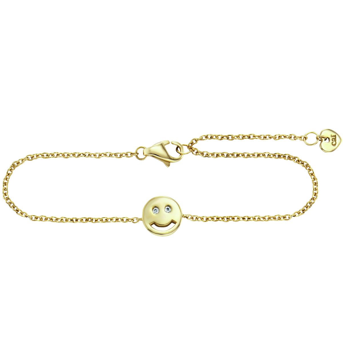 cai love Armband Panzerkette 925/- Sterling Silber vergoldet 19,0cm Zirkonia
