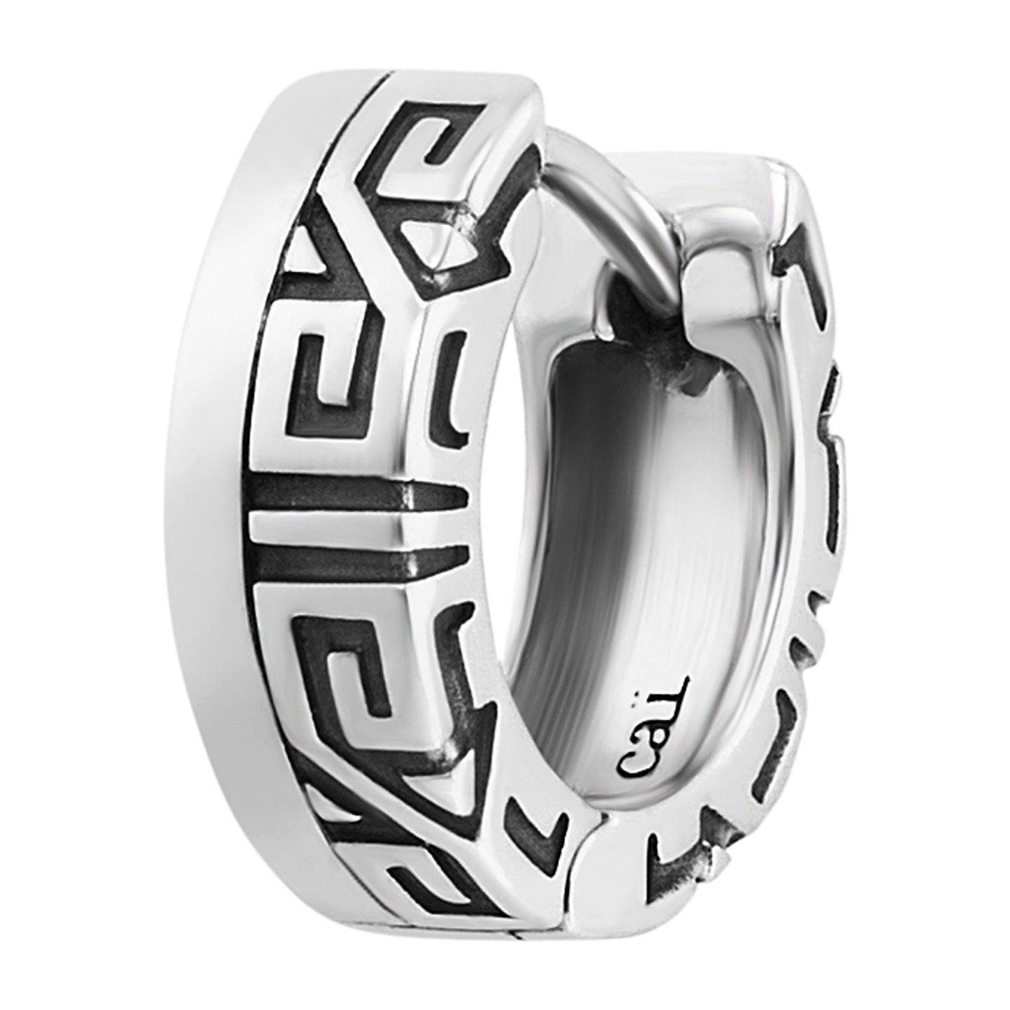 cai Single-Ohrring 925/- Sterling Silber rhodiniert 1,3cm ohne Stein