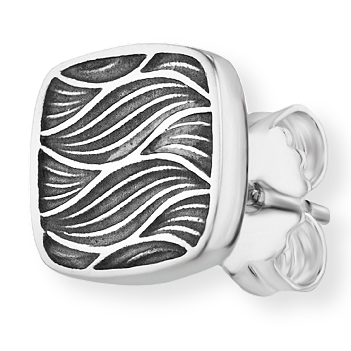 cai Single-Ohrstecker 925/- Sterling Silber oxidiert 0,9cm